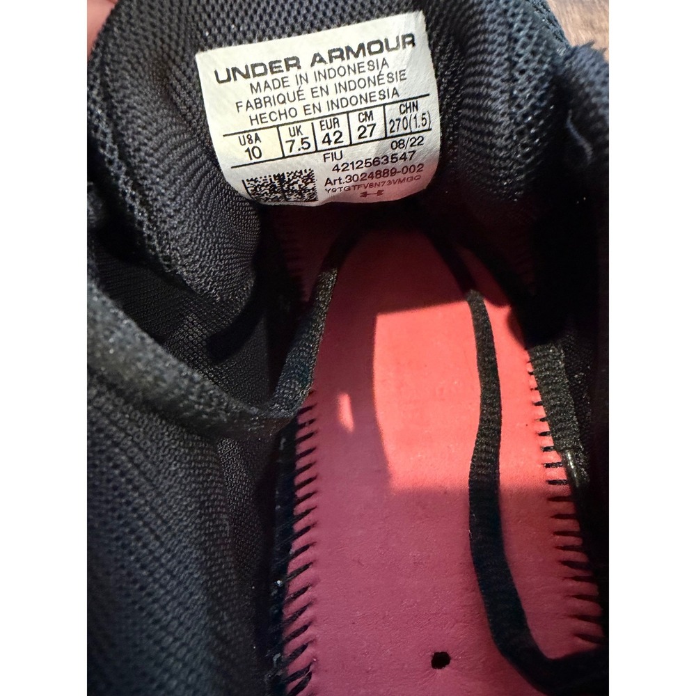 Under Armour Charged Pursuit 3 Black Running Shoes Men's Size‎ 10 - Picture 7 of 7